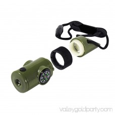 7in1 Camping Survival Whistle Compass Thermometer Led Flashlight Magnifier Gift